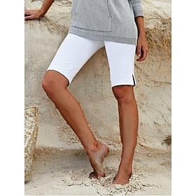 Women's Capri shorts Burmuda Shorts Cropped Pants Cozy Leggings Fashion Casual Comfort Knee Length Mid Waist Plain Split Butt Lift Comfort Tummy Control Stretc