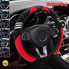 capa de volante de carro antiderrapante de pelúcia - protetor universal de 15 polegadas para uma condução confortável - acessório de design de monstrinho