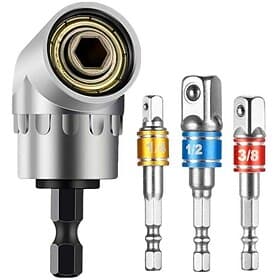 High Quality 105 Degrees 1/4amp;quot; Extension Hex Drill Bit Adjustable Hex Bit Angle Driver Screwdriver Socket Holder Adaptor Tools
