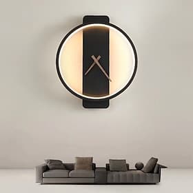 indoor wandlamp met klok creatieve decoratieve wandlamp 30cm echte klok ontwerp metalen wandverlichting armatuur voor slaapkamer nachtkastje hal woonkamer