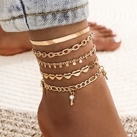 Women's Fashion Outdoor Heart Anklet thumbnail 2