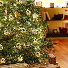 Lumières LED de fête à miroir de boule disco en guirlande lanternes pour décoration de mur de fenêtre d'arbre intérieur extérieur fête sur patio jardin d'enfan