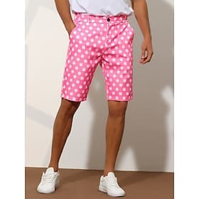 Homme Short rose Short Short Chino Bermuda Short de travail Poche Pois Confort Respirable Extérieur du quotidien Sortie Mode Décontractées Noir Blanche