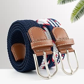 Homme Ceinture en toile Ceintures tressées Alliage Uni Bleu Noir Tenue quotidienne Sortir Week-end
