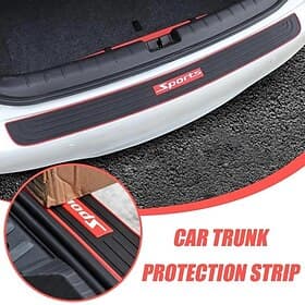 Universal Car Trunk Door Sill Protector Rubber Strip Sticker Auto Rear Bumper Guard Scratch Protection Bar Black Styling Car Accessories 90cm/35.4in