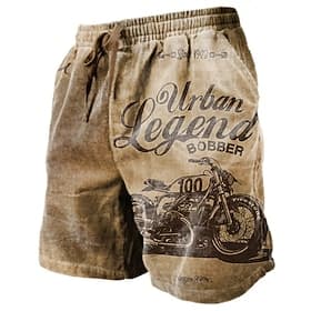 Men's Graphic Letter Motorcycle Shorts Summer Shorts Beach Shorts Mid Waist Streetwear Hawaiian Designer Casual Daily Beach Drawstring Elastic Waist 3D Print D