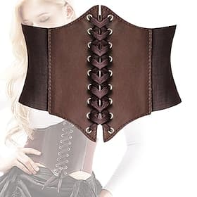 Retro Vintage Punk  Gothic Medieval Underbust Corset Viking Elven Fancy Dress Women's Celtic Pirate Fantasy Corset