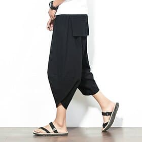 Men's Harem Casual Shorts Capri Pants Harem Shorts Multi Pocket Plain Club Streetwear Casual Black Red Micro-elastic