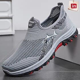 Men's Breathable Mesh Slip-On Sports Shoes - Lightweight, Comfortable Running Sneakers for Outdoor Activities
