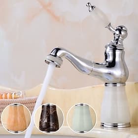 Bathroom Faucet Sink Mixer Basin Taps Short/Tall, Single Ceramic Handle Vessel Taps with Cold and Hot Hose for Washroom Bath