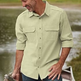 Homme Chemise de randonnée Chemise de pêche Extérieur manche longue UPF50 Protection UV Séchage Rapide Évacuation de la transpiration Respirant Top Été Printem