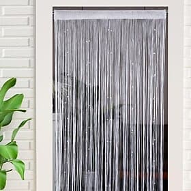 String Curtain Doorway Curtain Tassels Beaded Curatin, Boho Macrame Sliding Door Curtain Wedding Tapestry Decoration, Room Divider for Pergola Outdoor Patio