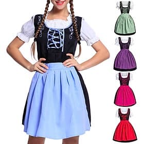 Plus Size Oktoberfest Beer Costume Trachtenkleider Dirndl Blouse Bavarian Maid Bavarian German Wiesn Women's Traditional Style Cloth Dress