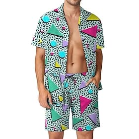 Klassisch 1980er Shorts Hemd Badeshorts Kostüm Herren Urlaub Alltagskleidung Pride Parade Erwachsene Hemd Shorts Sommer
