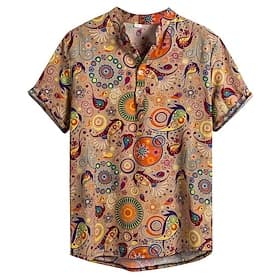 Klassisch Retro Vintage Bluse / Hemd Hippie Kostüm Herren Karneval Maskerade Party / Abend Alltagstauglich Pride Parade Erwachsene Hemd Sommer