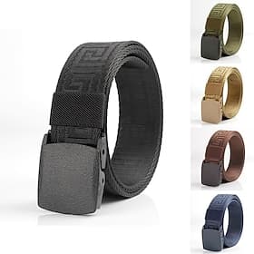 Men's Tactical Belt Nylon Plain Blue Black Daily Wear Going out Weekend Nylon Web Work Belt
