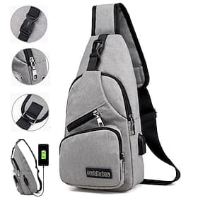sac à bandoulière pour hommes avec port de chargement USB - idéal pour les voyages, la randonnée et les déplacements quotidiens