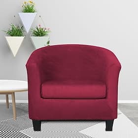 Stretch Velvet Club Chair Cover Barrel Chair Slipcover Elastic Armchair Single Sofa Cover Barrel Tub Chair for Cafe Hotel Coffee Shop Cross Border Soft Durable