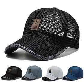 Men's Baseball Cap Unisex Trucker Hat Summer Breathable Full Mesh Hat Black Navy Blue Fitness Letter Ultraviolet Resistant Outdoor Sports
