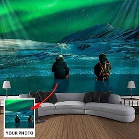Customized Personalize Hanging Tapestry with Your Photo Best Graduation Gift Mural Decor Photograph Backdrop Home Bedroom Living Room Decoration (suggest photo