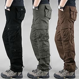 Men's Cargo Pants Cargo Trousers Hiking Pants Pocket Plain Comfort Quick Dry Daily Outdoor Going out Fashion Casual Blue Camouflage Blue