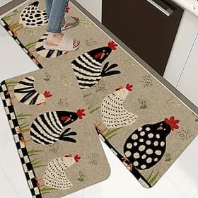 Rustic Chicken Kitchen Mat Non-Slip Rug Indoor Outdoor Mat Bedroom Decor Bathroom Mat Entrance Rug Door Mat