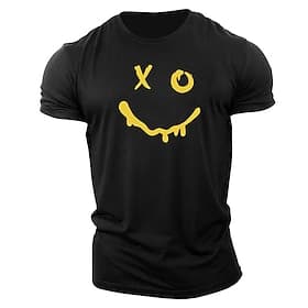 Mens Graphic T-Shirt Melting XO Face Short Sleeve Tee