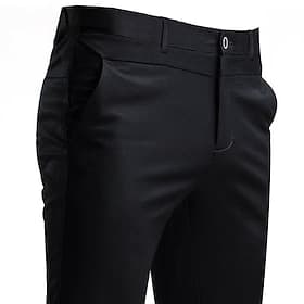 Men's Trousers Dress Pants Slacks Casual Pants Suit Pants Pocket Solid Colored Wearable Outdoor Full Length Home Work Wedding Fashion Streetwear Black Wine Str