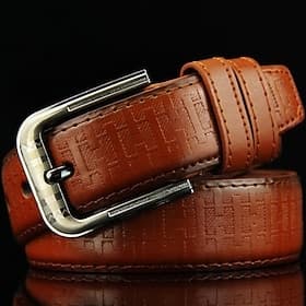 Men's Sashes Belt Men's belt PU Leather Alloy Modern Contemporary Solid / Plain Color Black White Vacation Daily Wear Casual Daily Weekend Waist Belt