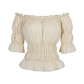 Pirate Lady Elegant Victorian Medieval Renaissance Summer Blouse / Shirt Tank Top Women's Girls' Off Shoulder Costume Vintage Cosplay Party / Evening Dailywear