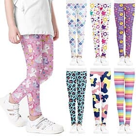 Kids Girls' Leggings Animal Active Outdoor Cotton 3-7 Years Summer Red monkey Purple crown White crown