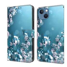 Phone Case For iPhone 16 15 14 Pro Max Plus 13 12 11 Pro Max Mini Wallet Case Flip Cover with Stand Holder Magnetic Card Slot Butterfly Flower Flower Floral TP