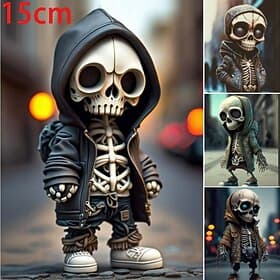 1pc Acrylic Halloween Skeleton DollModel Can Be CollectedFunny Holiday Decoration GiftsGnome Statue Zombie Gnome Statue Fantastic Ornaments Skull For Home Offi