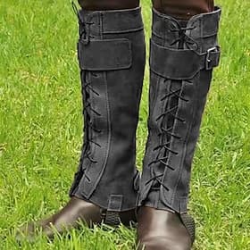 Retro Vintage Medieval Renaissance Masquerade Gaiters Boot Covers Cosplay Viking Crusader Solid Colored Fancy Dress Men's Unisex Pirate Fantasy Halloween Carni