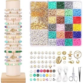 Bracelet Making Kit for Adults Friendship Clay Beads JewelryBracelet Making Kit for Teen Girls Charm Bracelet Maker Set with Letter Beaded Kit for Teen Girls B