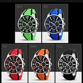 Mens Skmei Stop Watch Luxury Watches Silicone Strap Casual Watches Gift for men Waterproof Quartz 9128 Clock