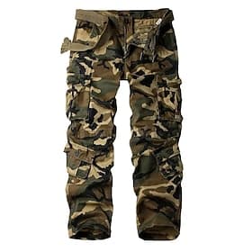 Men's Cargo Pants Work Pants Parachute Pants Pocket Multi Pocket High Rise Solid Colored Wearable Outdoor Full Length Casual Outdoor Streetwear Classic Loose F