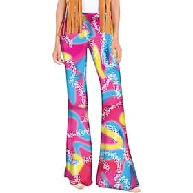 Retro Vintage Boho 1970s Trousers Bell Bottom Pants Wide Leg Pants Hippie Fancy Dress Women's Masquerade Party / Evening Bachelorette Party Pride Parade Adults
