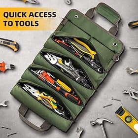 Tool Bag Tool Roll Organizer Roll Up Tool Bag With Detachable Pouches, Heavy Duty Tool Organizers With 6 Tool Pouches - Tool Roll Pouch For Mechanic, Electrici