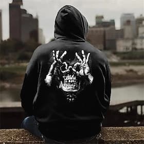 Men's Skull Graphic Prints Hoodie Hoodies Sweatshirt Streetwear Designer Basic Casual Long Sleeve Hooded Daily Sports Black Wine Navy Blue Print Spring   Fall