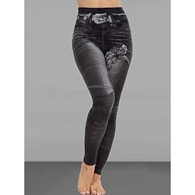 Women's Slim Pants Trousers Leggings Cozy Leggings Fashion Streetwear Casual Full Length High Waist Butterfly Pocket Print High Cut Breathability Comfortable H