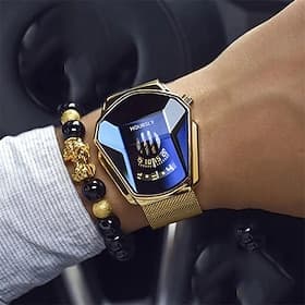Luxury Men's Quartz Watch Hoursly Trend Cool Men's Wrist Watch Stainless Steel Technology Fashion Quartz Wrist Watch Gift for men Relogio Masculino