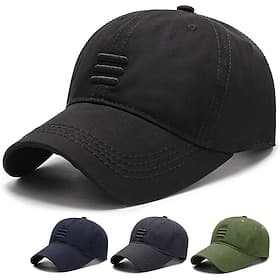 Men's Baseball Cap Sun Hat Black Blue Cotton Travel Beach Outdoor Vacation Plain Adjustable Fashion Eye Protection