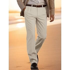 Herren Hose Hosen Chinesisch Chino Freizeithose Vordertasche Glatt Komfort Atmungsaktiv Geschäft Casual Täglich Modisch Basic Gelb Hell Gray