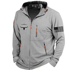 4th of July 2026 250th Memorial Day Men's Streetwear Designer Graphic National Flag Hooded Long Sleeve Hoodie Sweatshirt Casual Outdoor Sports Street