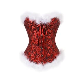 Women's Plus Size Body Shaper Flower Fashion Corsets Comfort Party Xmas Home Polyester Breathable Bandeau Sleeveless Backless Feather Summer Spring Black Red W