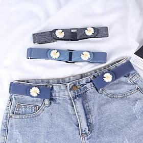Perforated Free Belt With No Marks, Women'S Summer Jeans Are Versatile, Elastic And Decorative, Invisible Women'S Waist