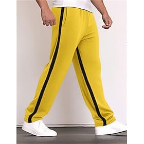 Men's Sweatpants Joggers Trousers Straight Leg Sweatpants Drawstring Elastic Waist Straight Leg Color Block Patchwork Comfort Breathable Casual Daily Holiday S