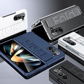Phone Case For Samsung Galaxy Z Fold 7 Z Fold 6 Z Fold 5 Z Fold 4 Z Fold 3 Back Cover Portable Bumper Frame with Wrist Strap TPU Silicone
