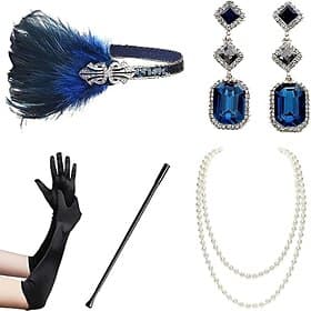 1920s The Great Gatsby Outfits Wedding Guest Fancy Dress Halloween Prom Halloween Wedding Reception Adults' Gloves Earrings Necklace